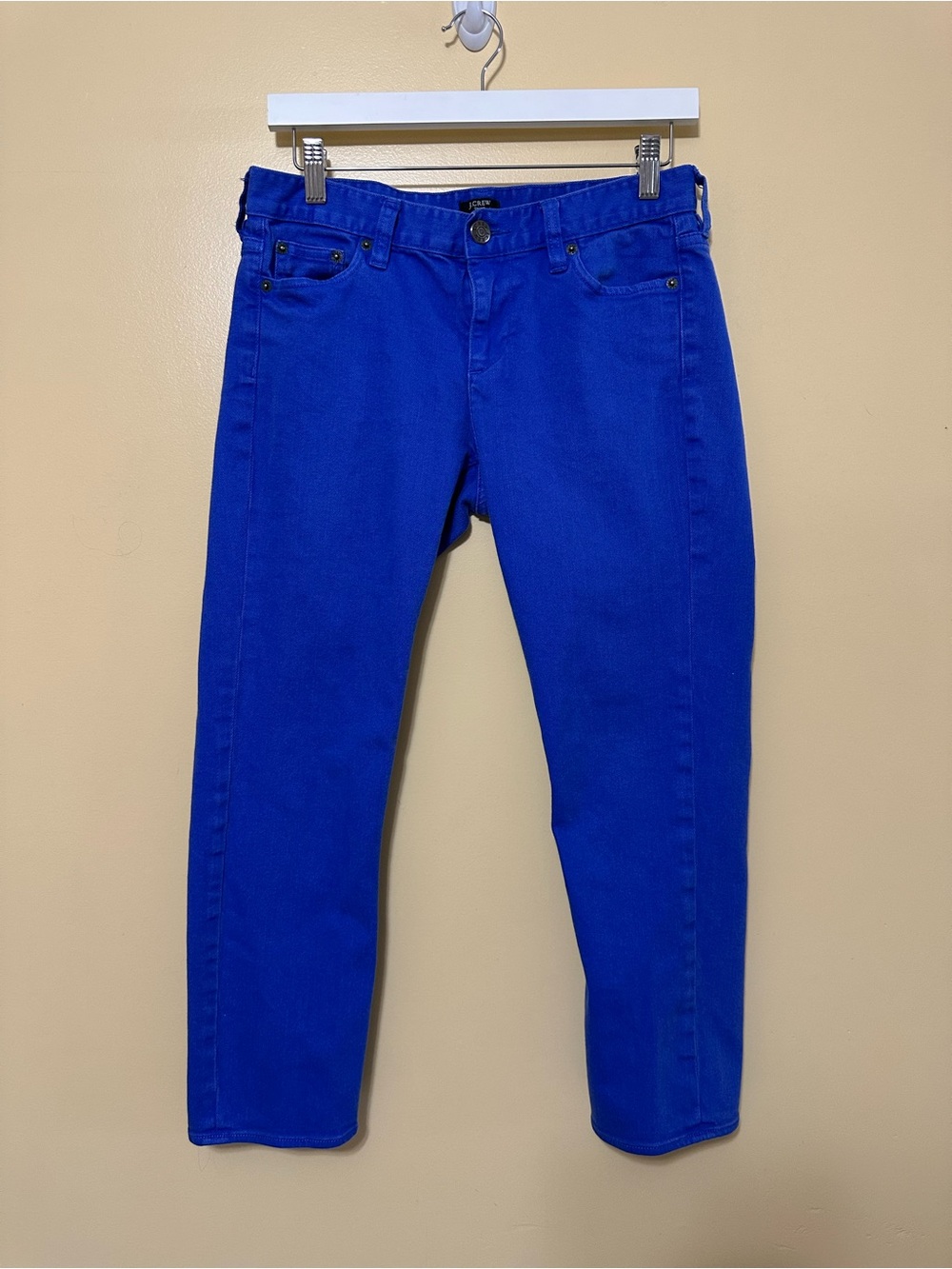 J. Crew Matchstick Slim Straight Garment Dyed Jeans Women 29 Cobalt Blue